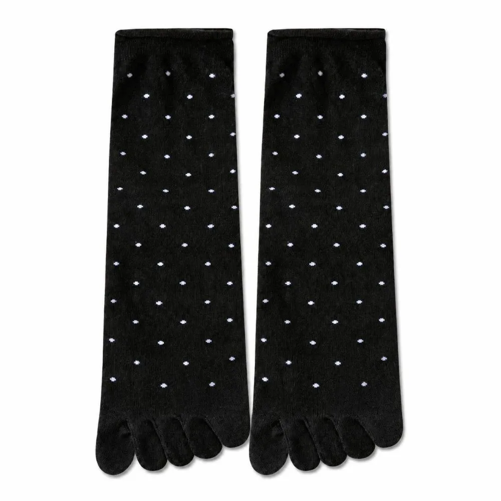 New Polka Dots Split Toe Socks Ankle Length Cotton Five Finger Socks Soft Breathable Mid Tube Socks Girls