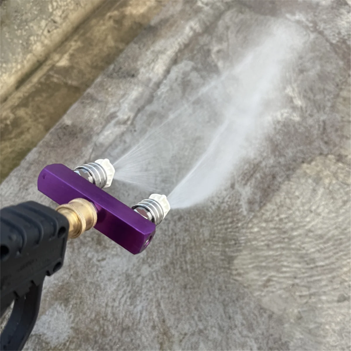 A83Z غسالة الضغط فوهة تلميح 2 في 1 فوهة مزدوجة 1/4 بوصة موصل سريع، فوهة مزدوجة، الفولاذ المقاوم للصدأ، للحديقة، السيارة أ #1