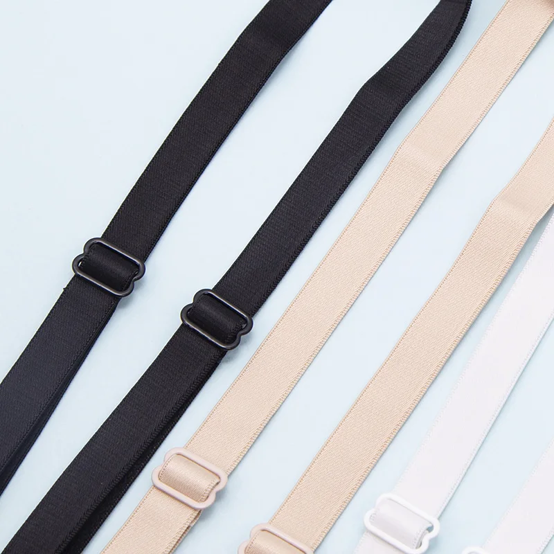 Women Slip Resistant Bra Straps Double Shoulder Elastic Brassiere Lady Push Up Bra Black White Invisible Lingerie Accessories