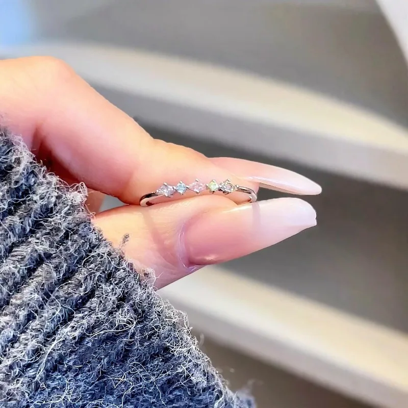 

Minimalist Summer Color Zircon Fine Opening Ring Niche Versatile Jewelry Small Exquisite High-end Jewelry Temperament