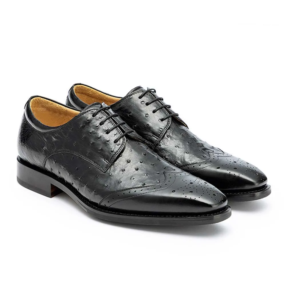 leimanxiniu South Africa  Ostrich leather men Leather shoes business male formal shoes  British  Ostrich leather Men shoes