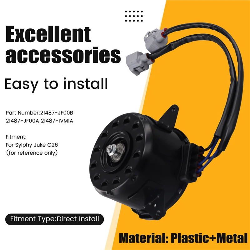 พัดลมระบายความร้อนรถยนต์ มอเตอร์หม้อน้ำ 21487-JF00B 21487-1VM1A อะไหล่รถยนต์สำหรับ NISSAN SYLPHY JUKE C26 21487-JF00A