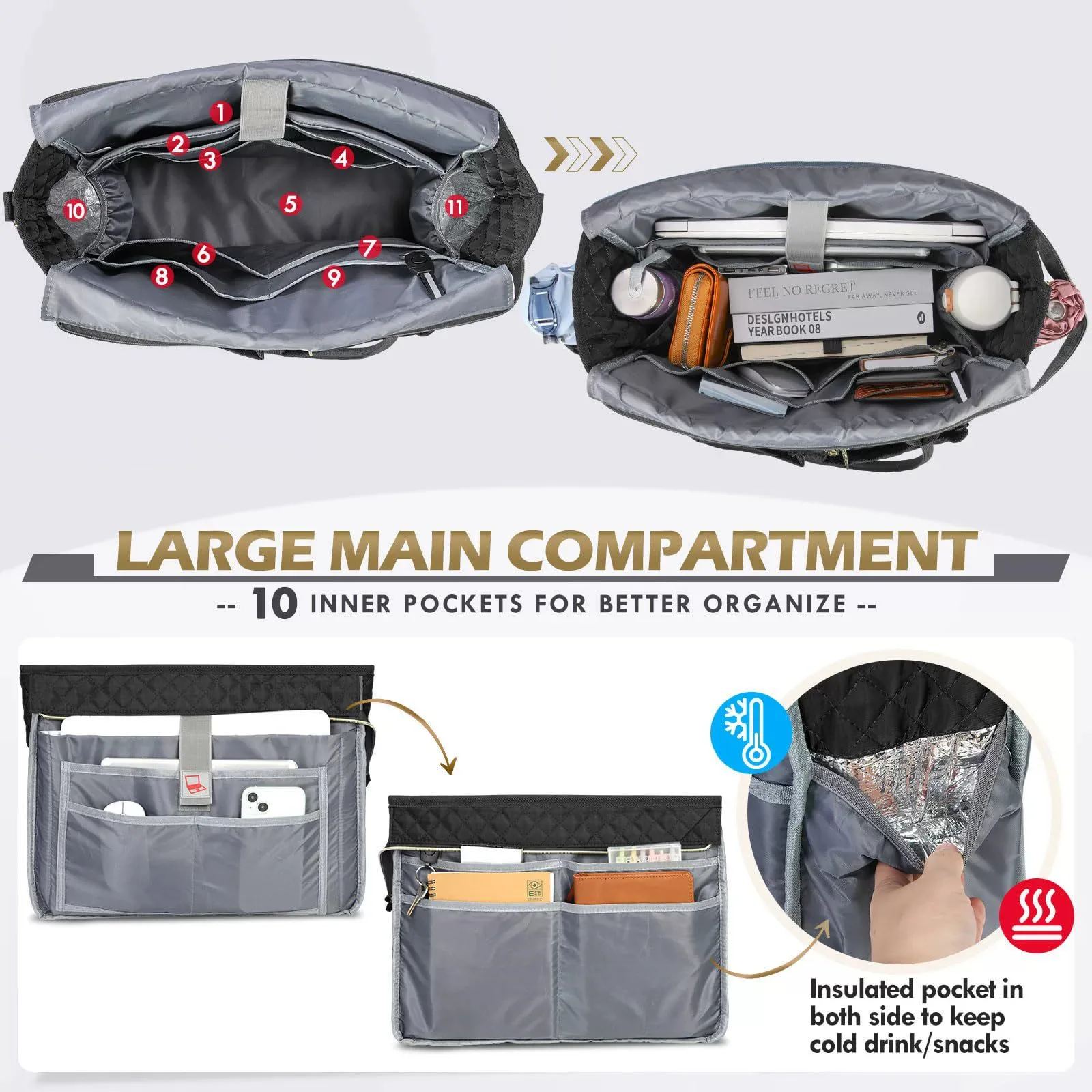 Large Capacity Storage Bag, File Bag, Laptop Bags，Laptop Bag 15.6-inch Notebook Bag for Women Work Bag，multifunctional Package view 6