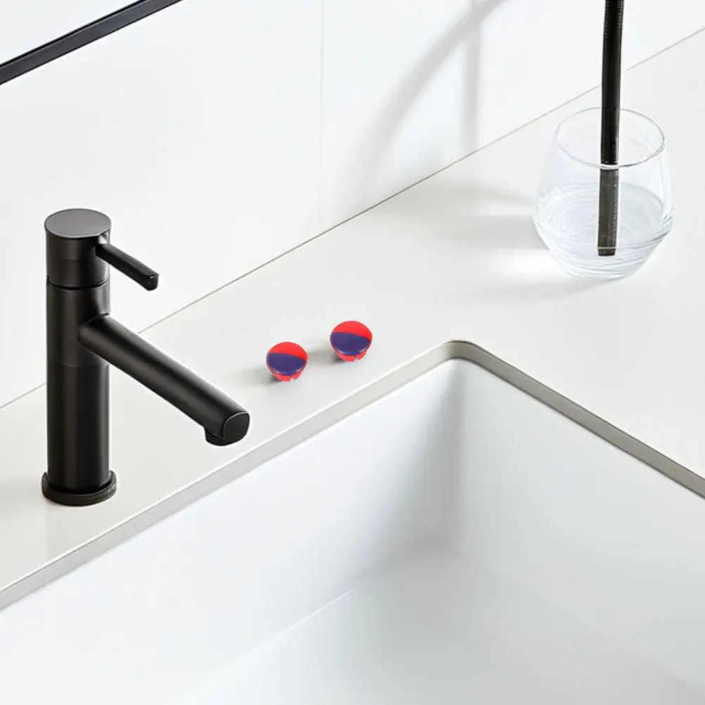 

1 set Cold Hot Logo Decorative Cover Faucet Screw Supplies Sink Tap Hole Cap Temperature Indicator Water Sign Labels