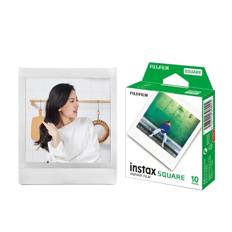 Imagem -02 - Fujifilm Instax Quadrado Borda Branca Filmes Pretas Papel Fotográfico para Instax Sq10 Sq6 Câmera Instantânea Compartilhar Impressora Sp3