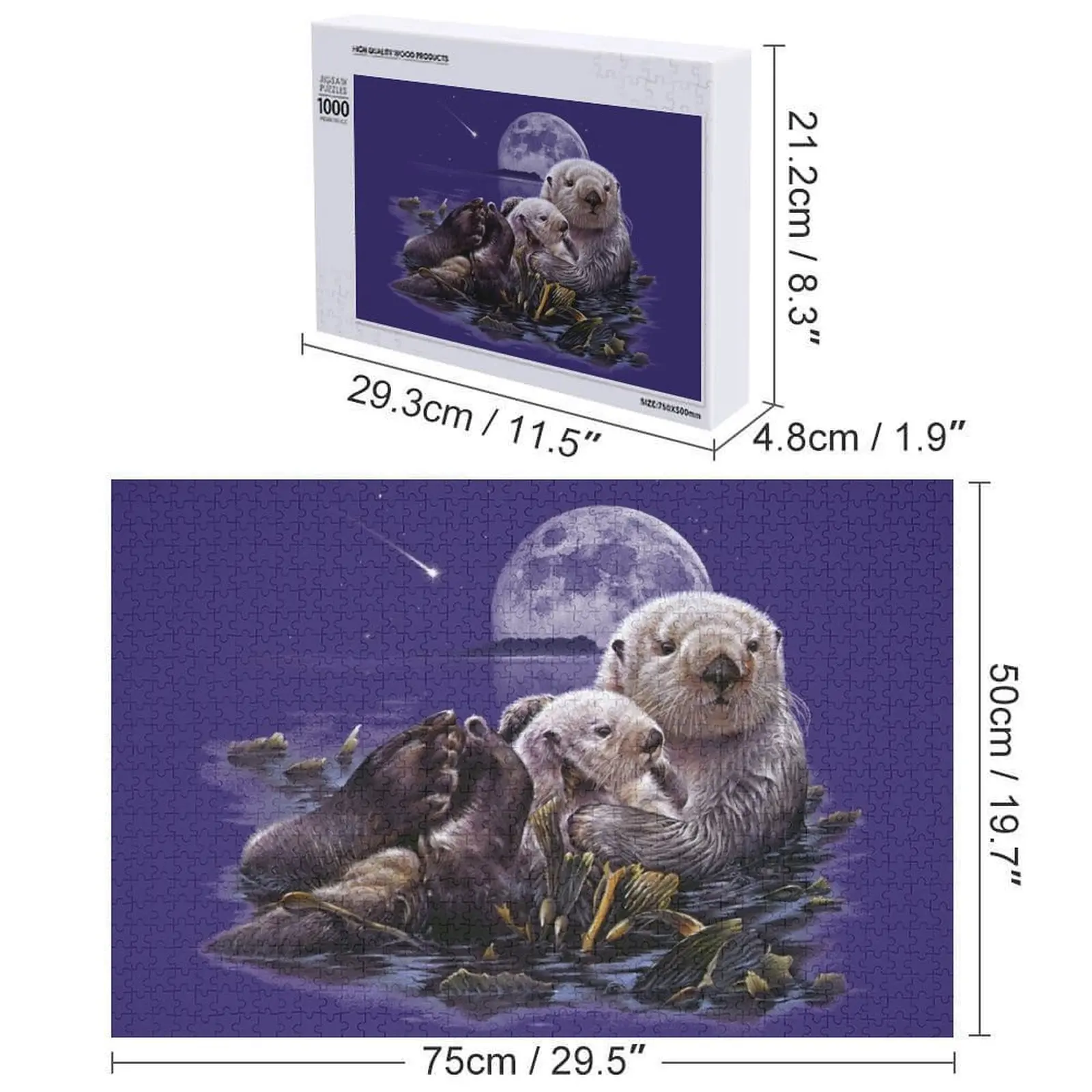 수달 엄마 직소 퍼즐 성인을 위한 맞춤형 장난감 우드 맞춤형 어린이 선물 퍼즐