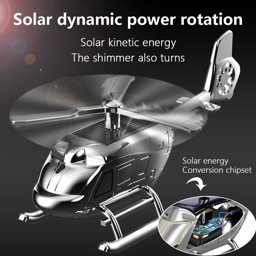 Alloy Solar Rotatable Helicopter Car Interior Aromatherapy Ornaments Fragrance Car Inside Ornaments Auto Interior Accessories