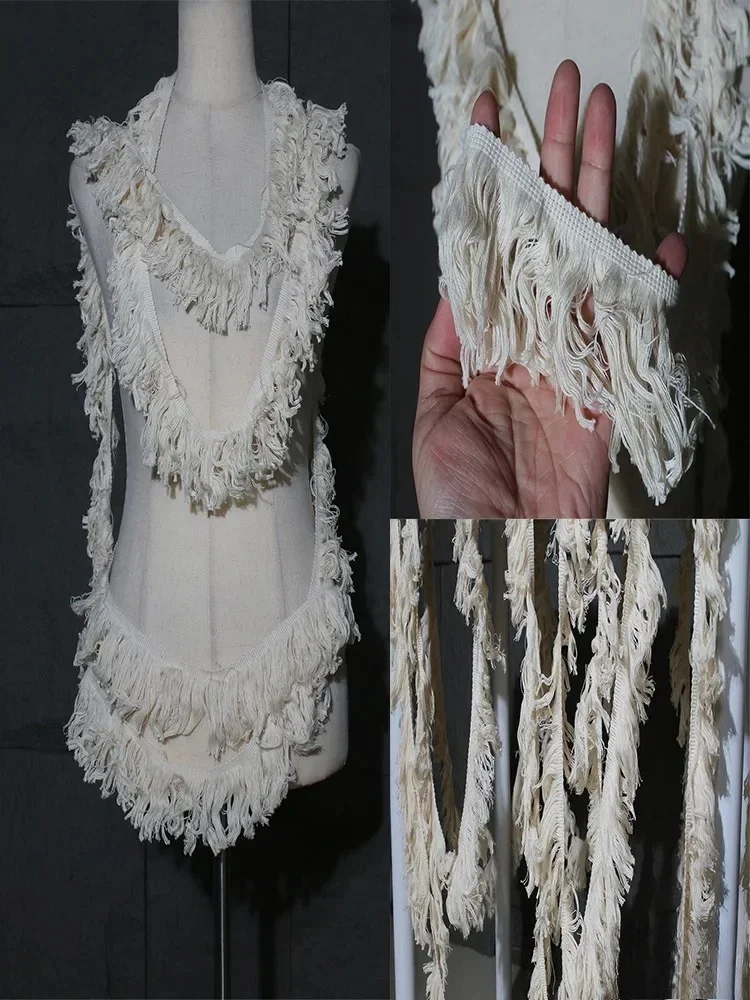 Tassel Lace Fabric Collar Cuffs Skirt Edge Curtain Fabric Decoration Accessories Apparel Sewing Fabric Cloth Diy Sewing Material