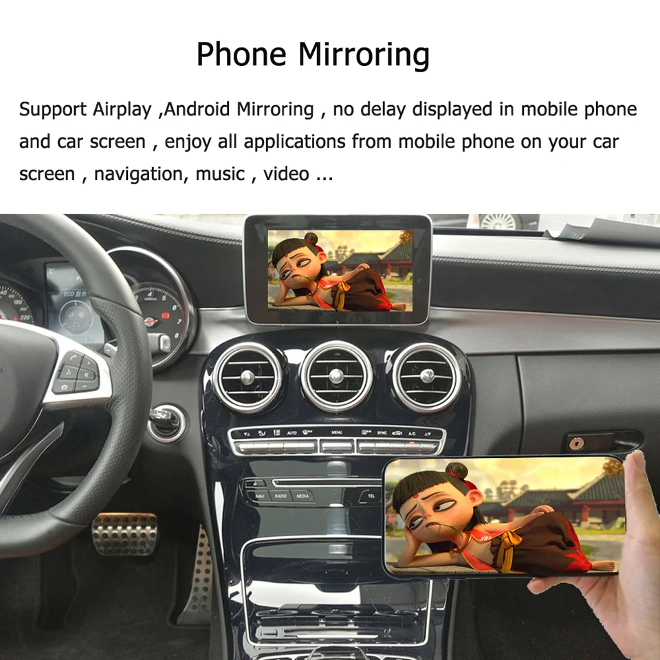 W205 Беспроводной модуль Carplay Android Auto Обновление для Mercedes Benz W176 W463 W222 W213 W246 C63 AMG E63 X177 CLA GLC X253 W166