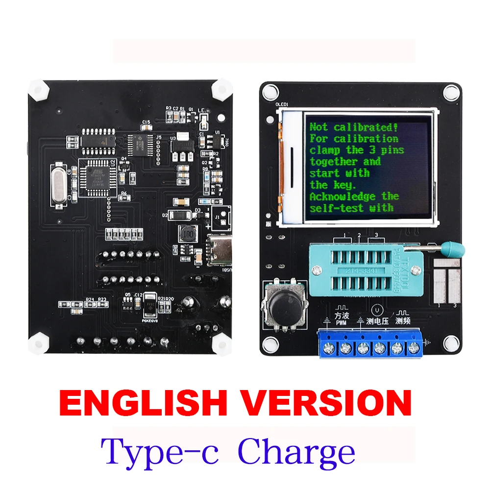 New GM328 GM328A Transistor Tester LCR Diode Capacitance ESR Voltage Frequency Meter PWM DIY Kit Type-c Charge