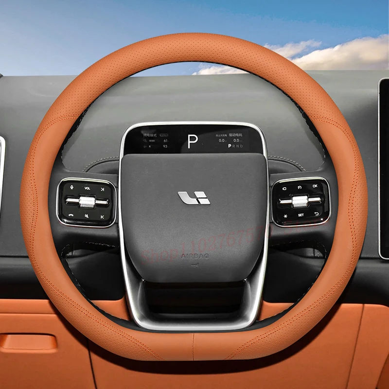 

Для идеального Lixiang L7 L8 Pro MAX L9 ONE кожаный чехол на руль, нескользящий, четырехсезонный, универсальные аксессуары для салона автомобиля