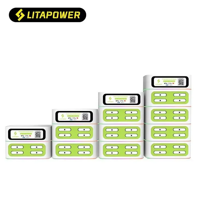 Sharing Powerbank 8-Slot Power Bank Rental Stations with QR Code Scanner - Shared Charging Kiosk for Cafés & Bars (Device