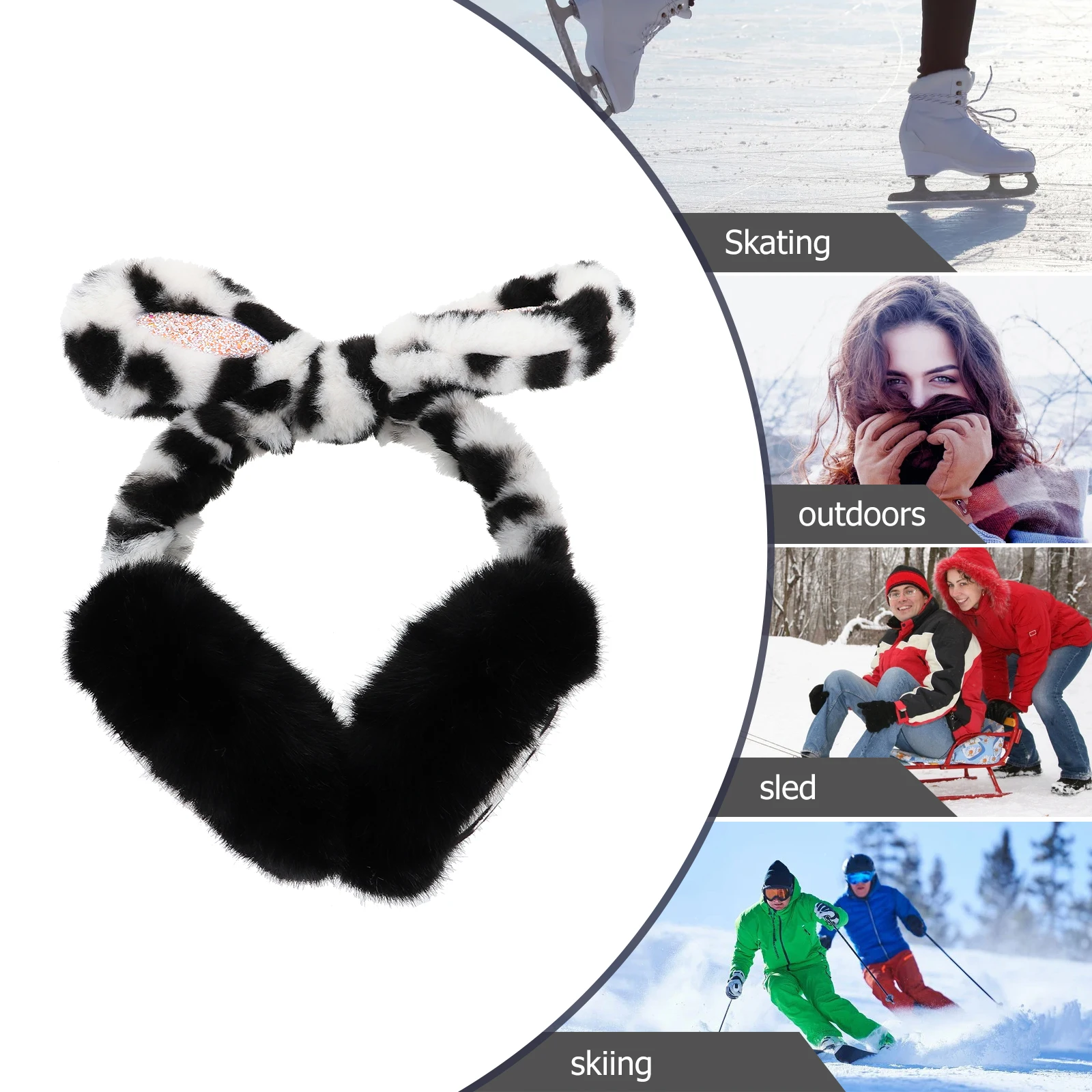 

1pc Premium ry Rabbit Ears Earmuff Winter Warm Ear Protection Frost-Proof Ear Cover For Skiing Snowboarding Outdoor