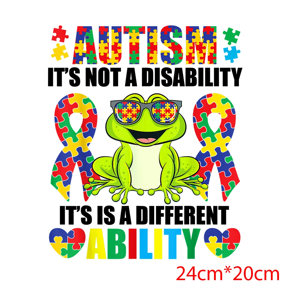 Autistic Stickers Appliques For Clothing Heat Transfer Iron-on Transfers For Clothing Parches Termoadhesivos Para Ropa