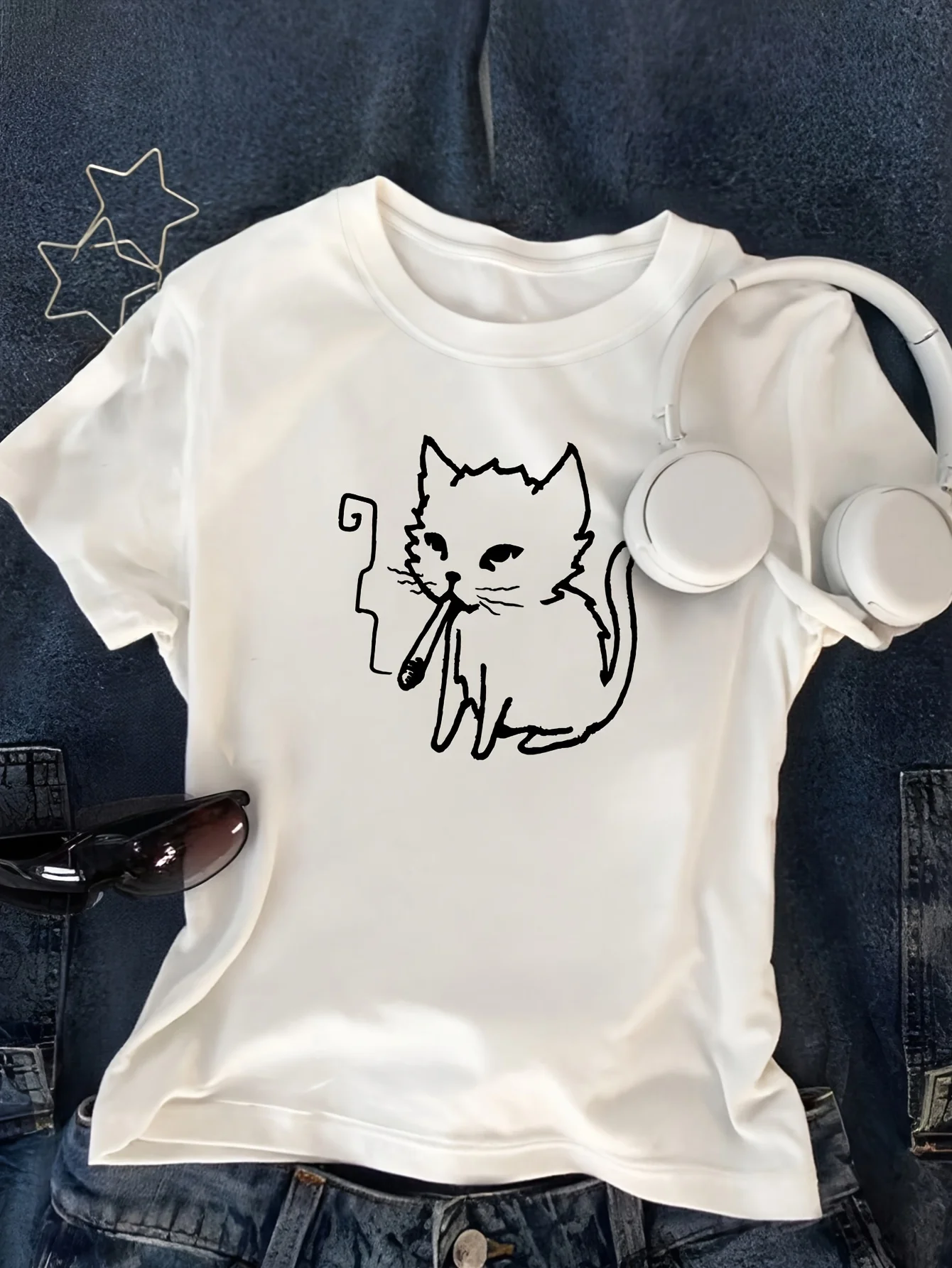 Camiseta de talla grande para mujer ropa gráfica de manga corta, holgada e informal suave y cómoda transpirable deportes al