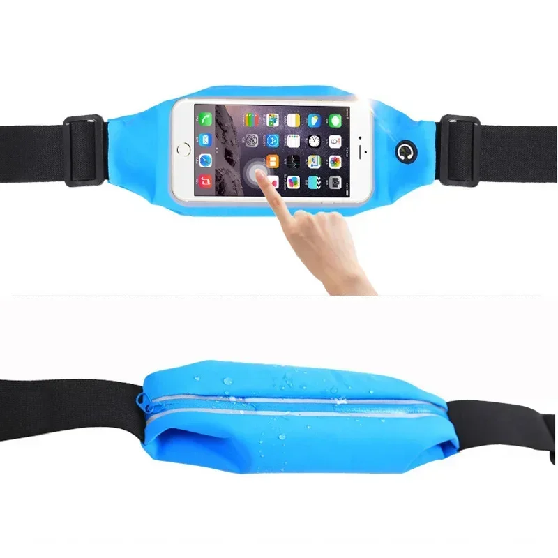 Cinto de telefone celular correndo saco cintura smartphone caso capa à prova dwaterproof água transparente bolsa exercício ginásio fanny pacote para telefone esporte