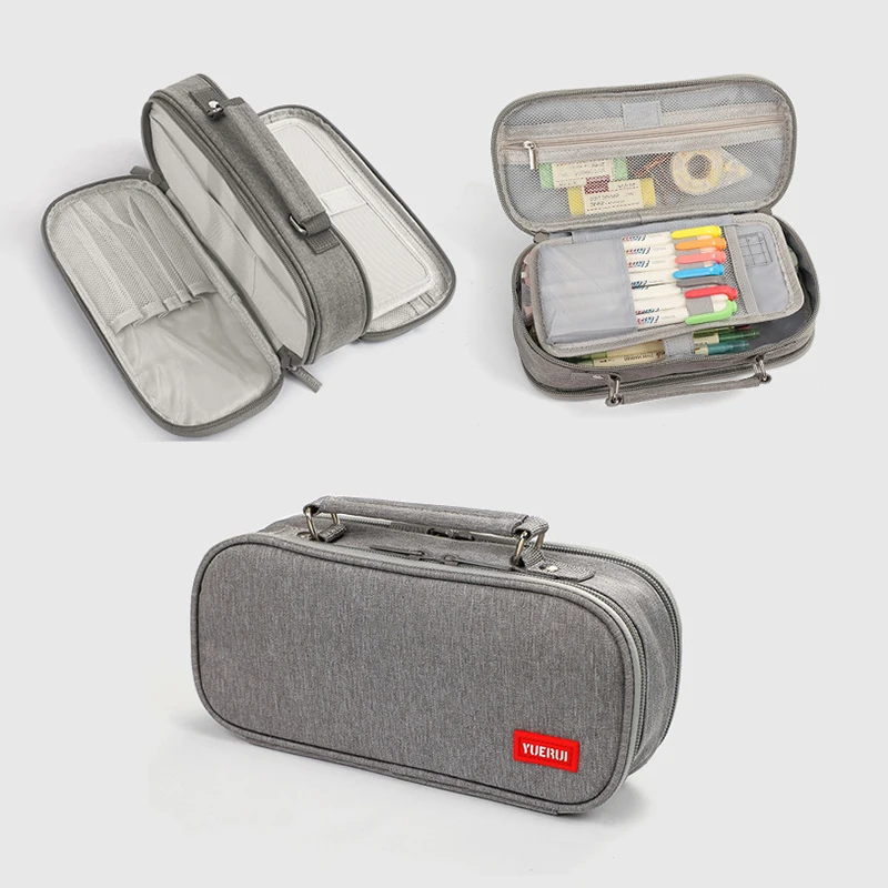 Custodia per cancelleria estetica a matita di grande capacità ispessente per custodia da scuola per astuccio in tela per ragazze e ragazzi