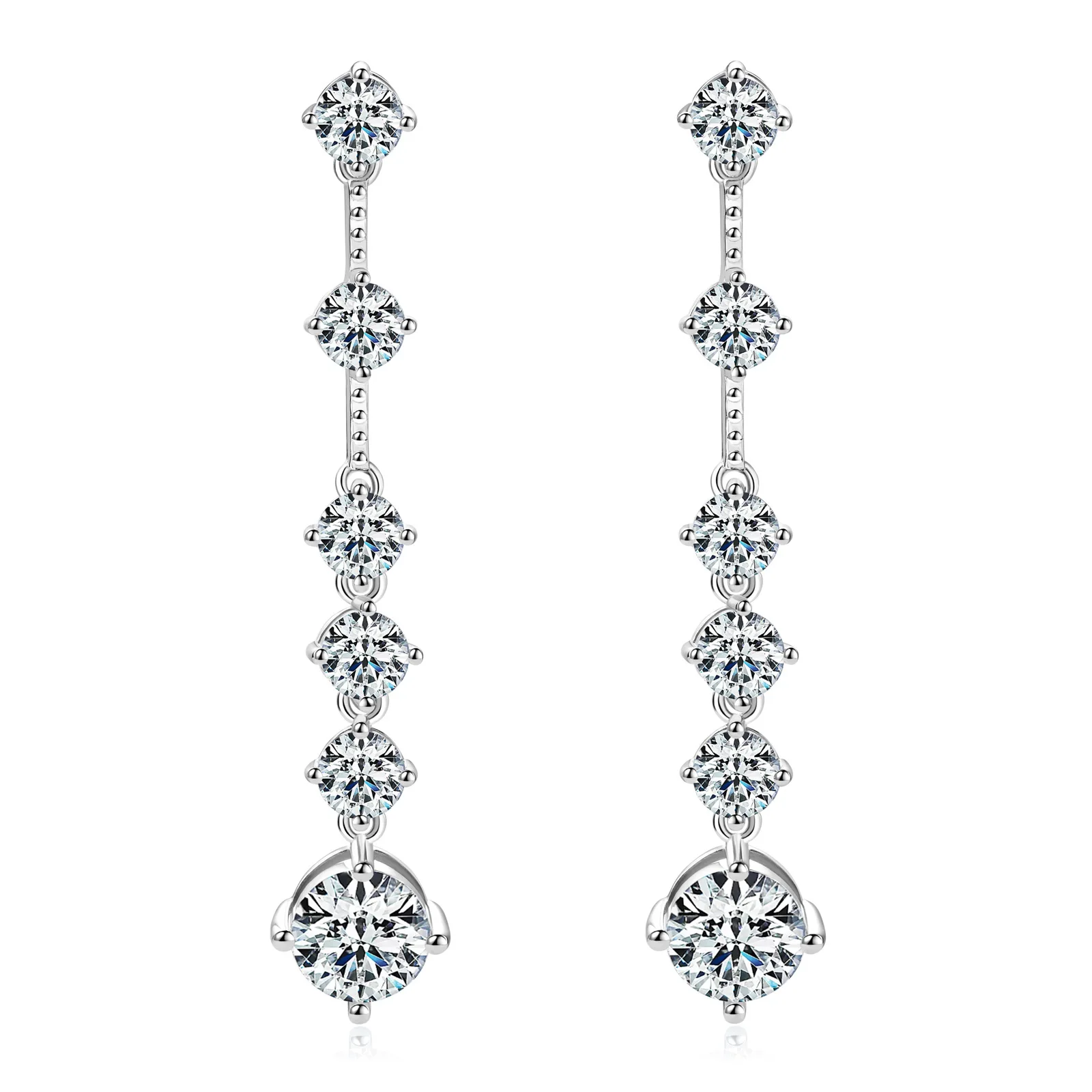 Fashion Classic Trend Luxury Moissanite s Dangle Tassel Earrings Charms Women Silver 925 Wedding Jewelry Gift