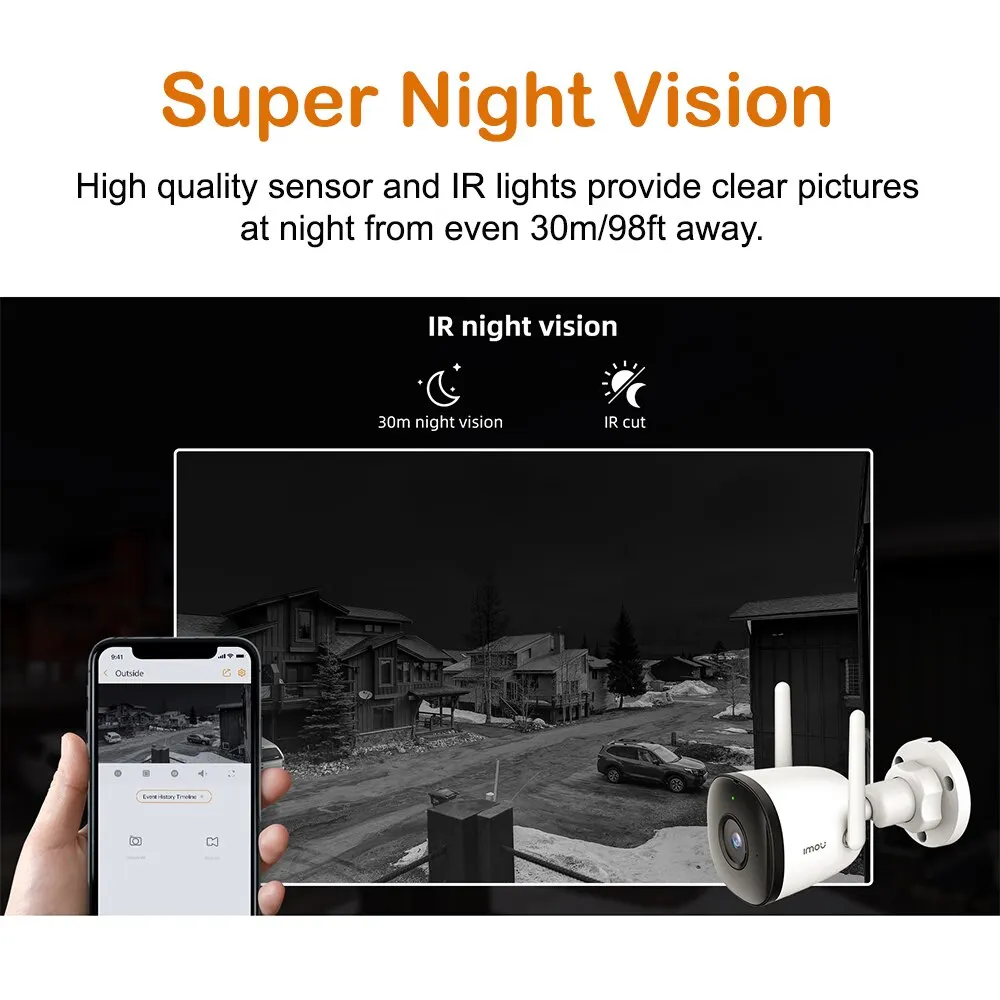 Imou Bullet 2C 2MP 4MP Wifi máy ảnh tự động theo dõi thời tiết Ai con người phát hiện ngoài trời giám sát IP Camera