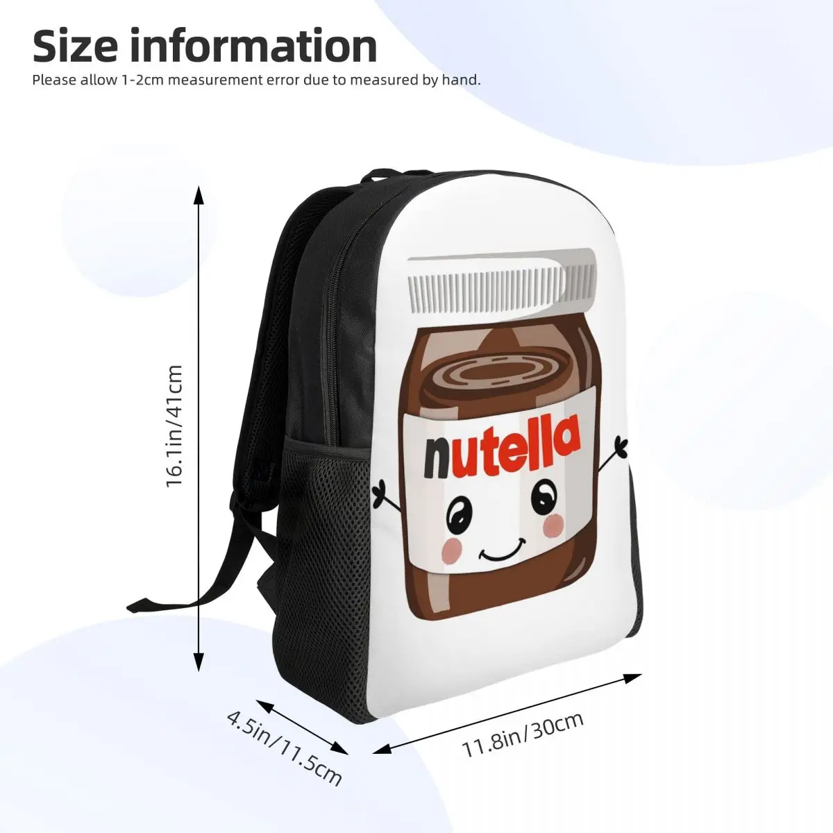 Nutella Cutie Mochila para Estudiantes Mochila Escolar Senderismo Viajes Mochila para Niños Niñas Mochila de Moda Bolsos de Hombro