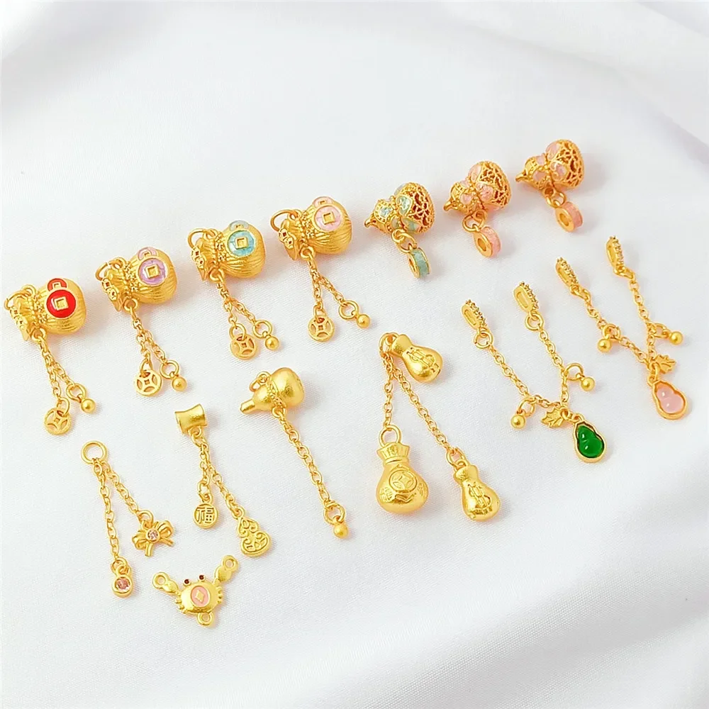 

18K Gold-plated Sand, Gold-drop Oil Gourd, Money Bag, Pendant, Handcrafted Diy Bracelet, Necklace, Accessory and Decoration