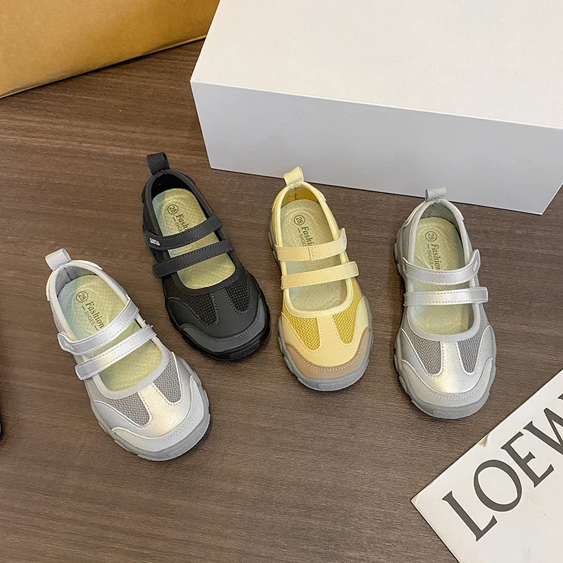 

Kids Casual Sneakers for Girls 2025 New Summer Toddler Ballet Sneakers with Double Straps Pastel Colors Breathable School Shoes