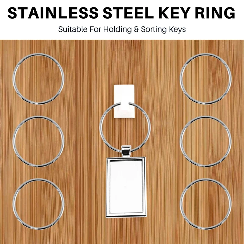 ●10X Quality 50Mm Keyring Split Ring Set Heavy Duty Large Nickel Key Loop Sprung Hoop-ABFB
