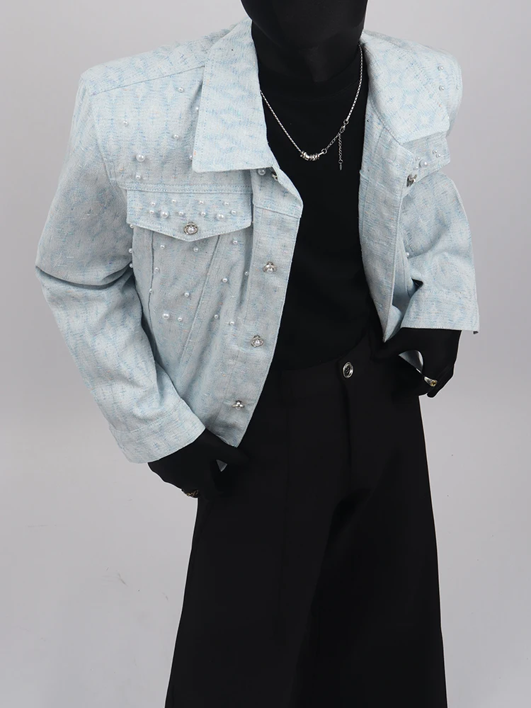 Fashion High-End Denim Jackets Men 2025 Autumn New Loose Comfort Trend Jacket Male Handsome Long Sleeve Lapel Simple Denim Coats