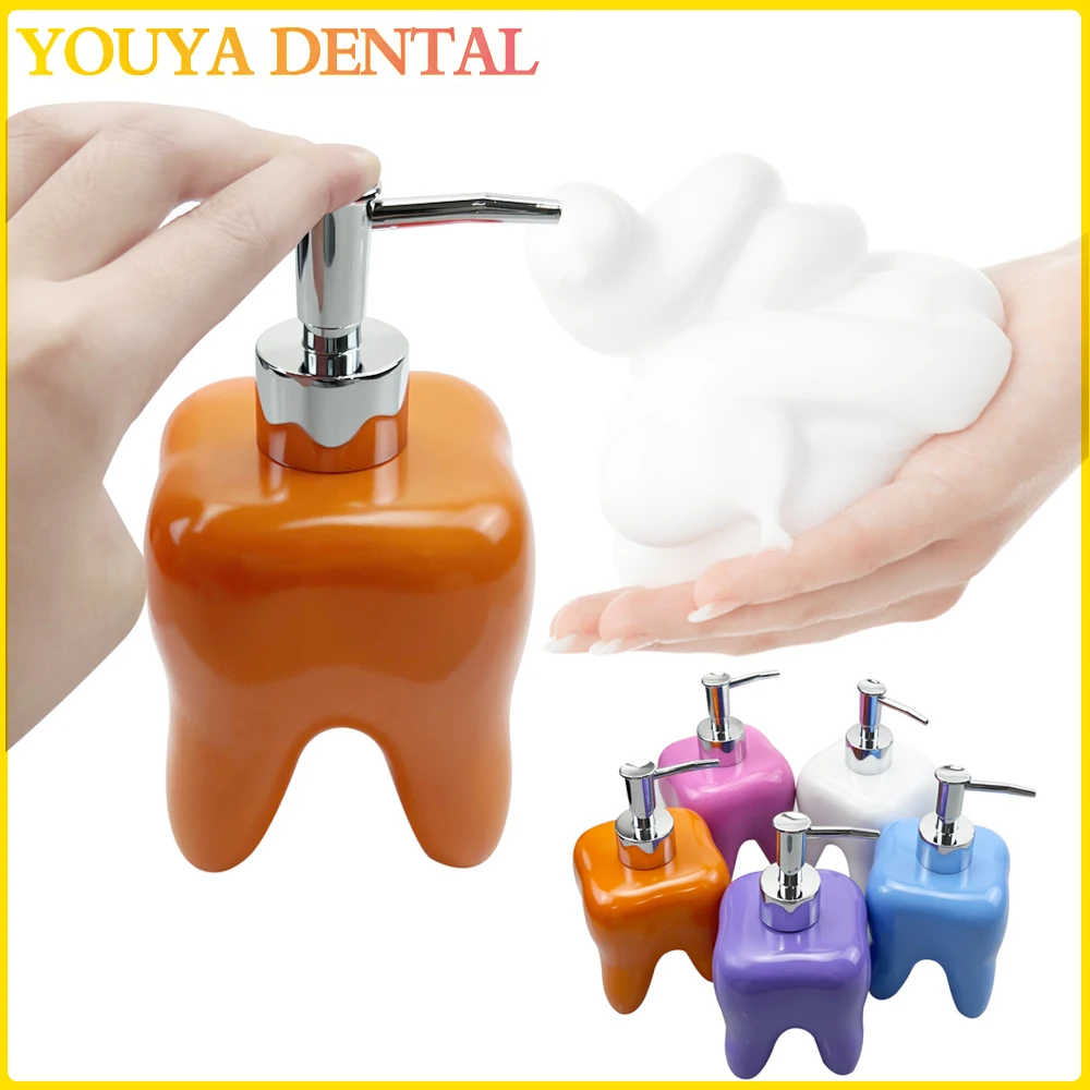 

Tooth Shape Design Press Type Bottle Body Storage Bathroom Supplies Decorations Bottles Wash Dish Liquid Soap Dispenser Shampoo