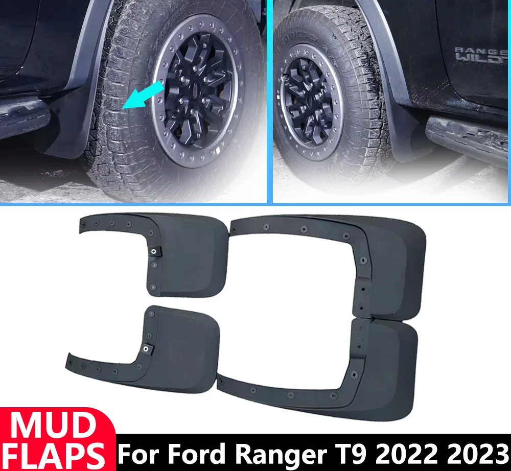 

4Pcs/set Splash Guards Front Mud Flaps For Ford Ranger T9 2022 2023 Mudflaps Mudguards Exterior Accessories