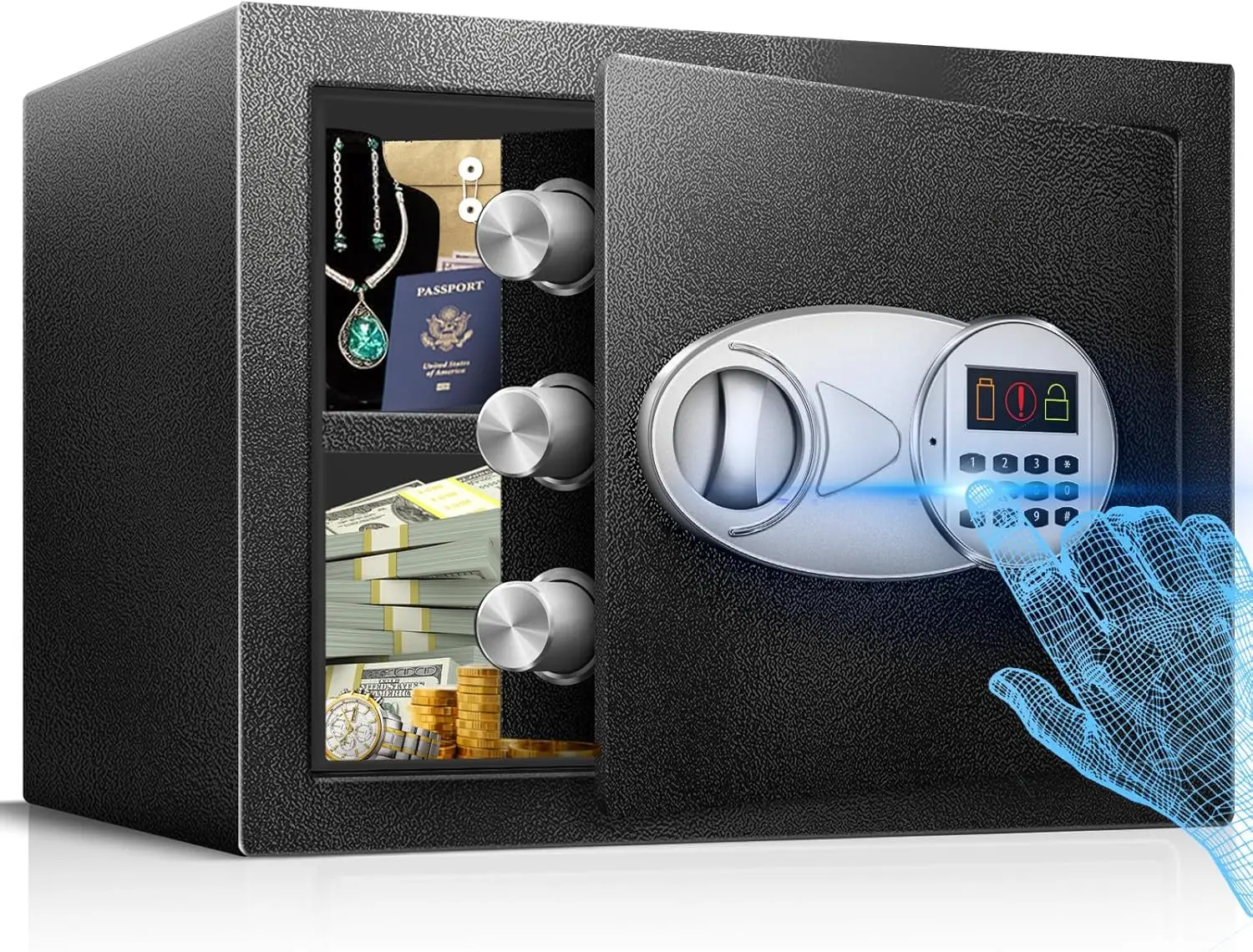 

1.8 Cu Ft Fireproof Safe Box For Home Documents with Emergency Battery Box - Steel Security Safe Lock Box with Electronic Keypad