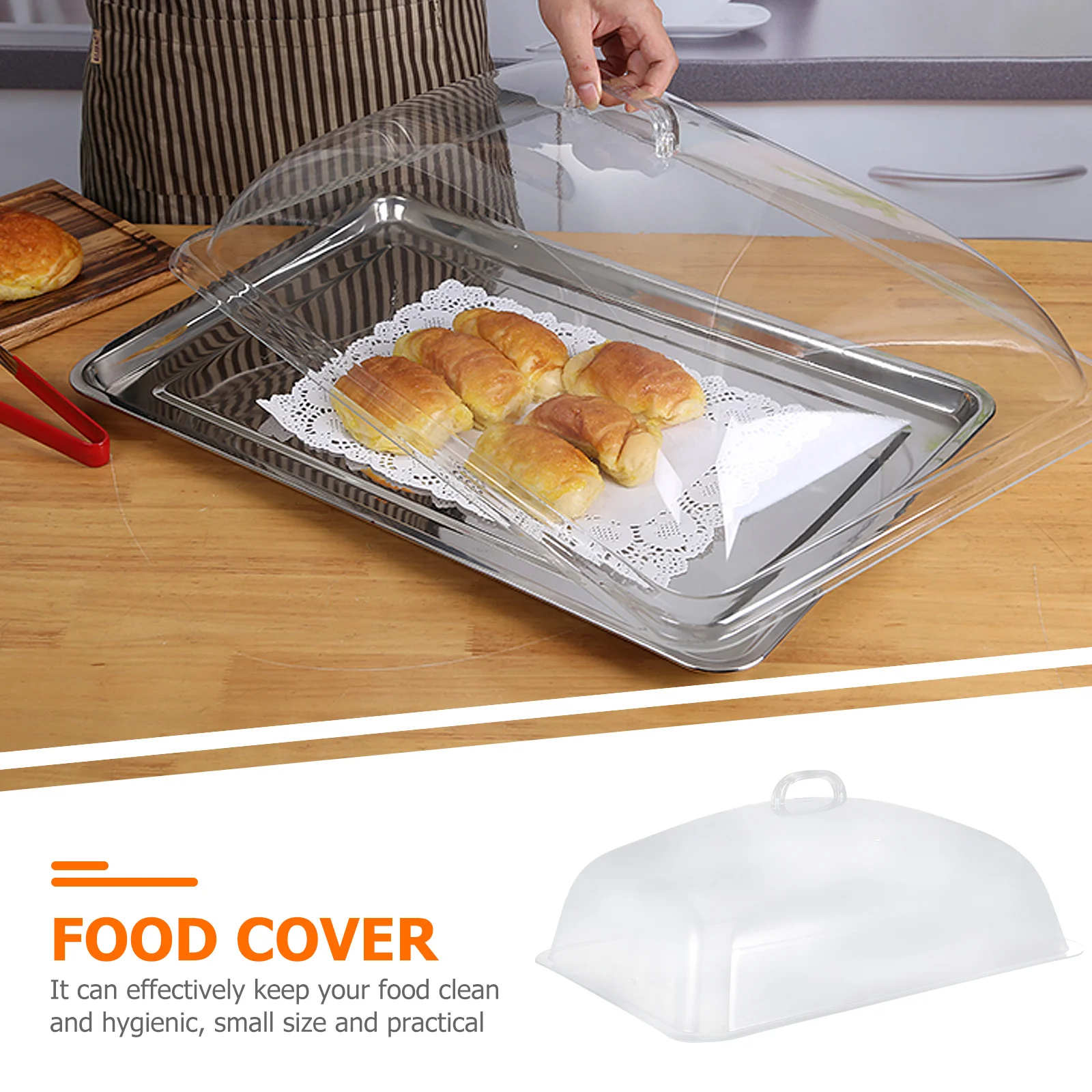 

1Pcs Premium Plastic Transparent Cake Cover Food Protective Snack Tray Cover Dustproof Practical Housewarming Gift