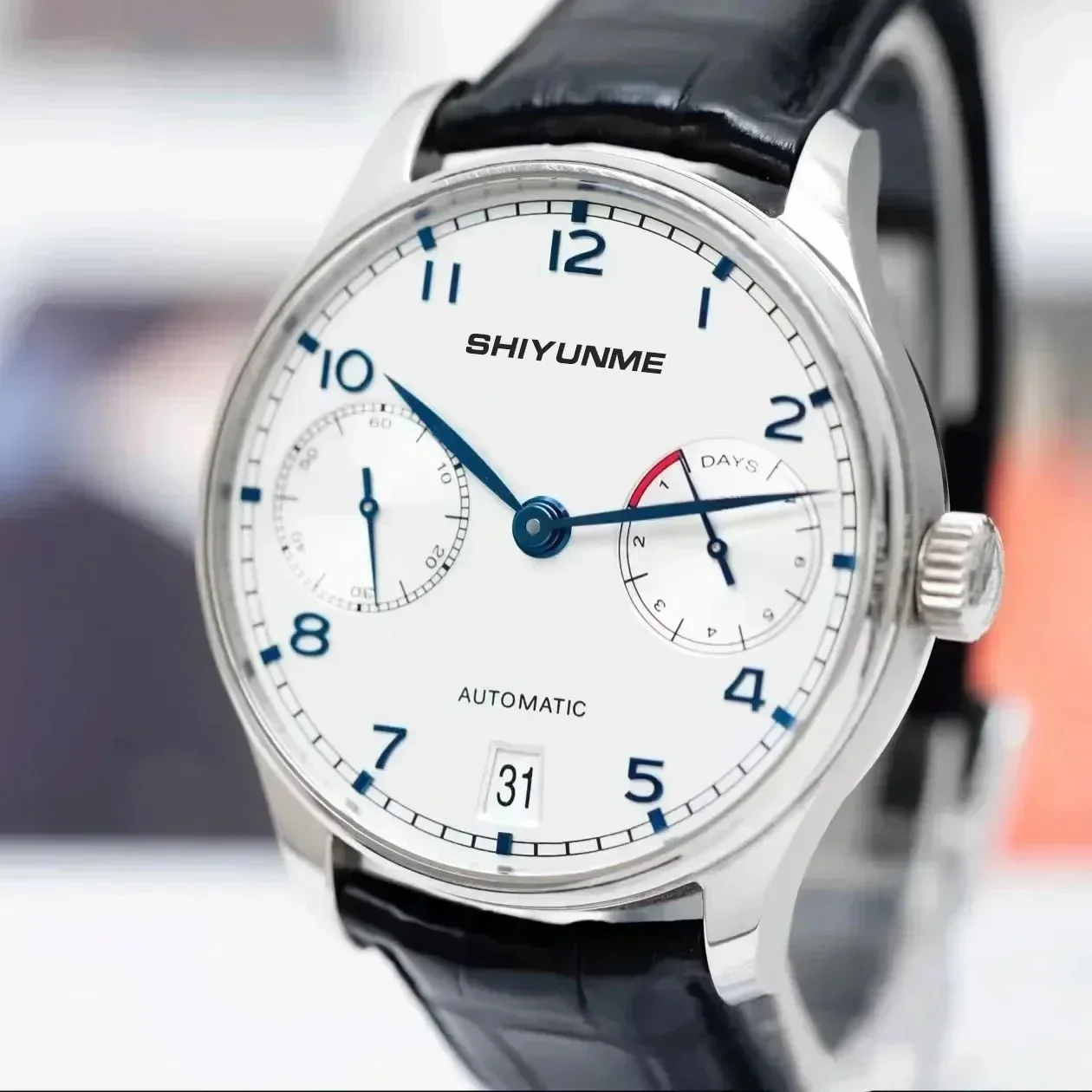 WATCH1 Store ساعات ميكانيكية أوتوماتيكية للجنسين بحزام من الفولاذ المقاوم للصدأ وظيفة كاملة سلسلة العين المزدوجة بالتوقيت العالمي