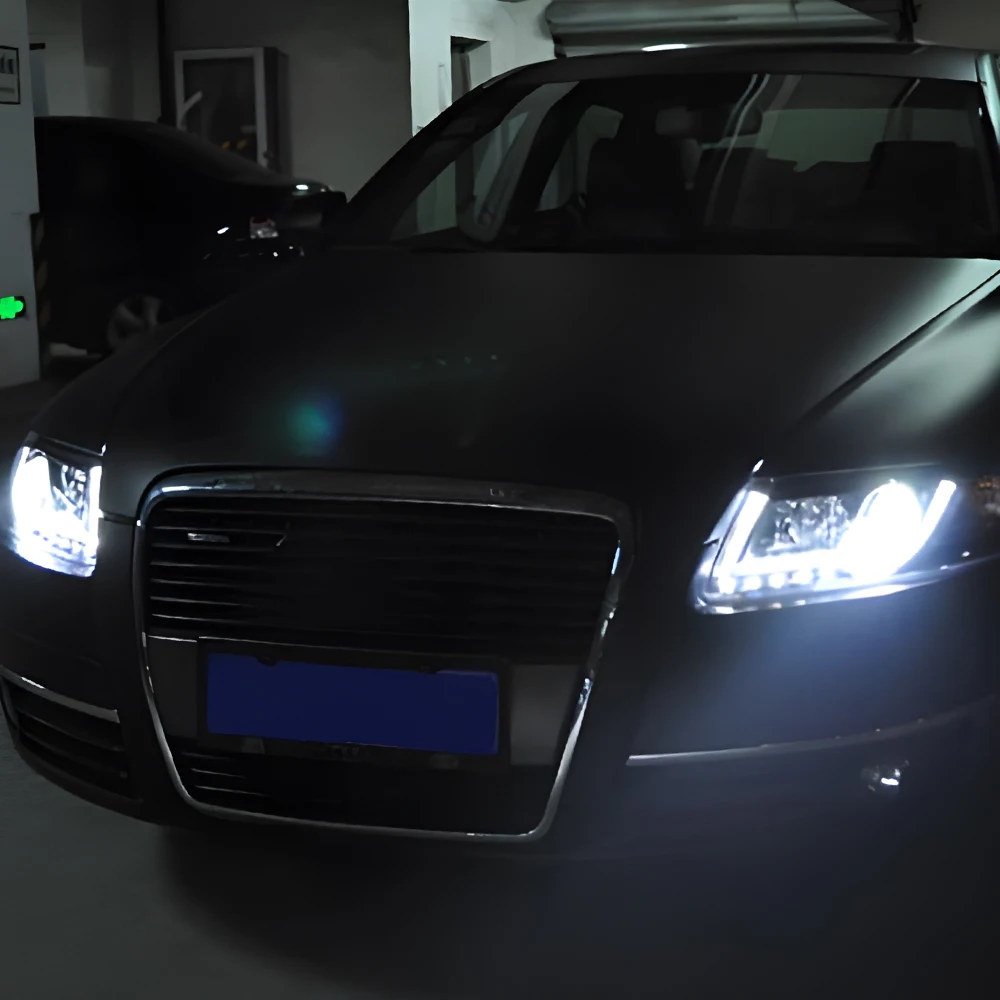 

For Audi A6 C7 A6L S6 2005-2011 Car Front Lamps Assembly Upgrade Auto LED Angel Eyes Style Bifocal lens Headlights Accessories