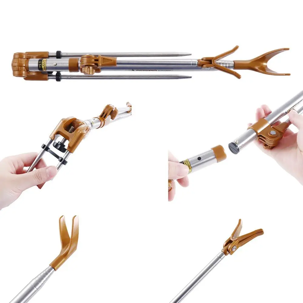 

1.5M 1.7M 2.1M 2.3M Stainless Steel Anti-rotation Fishing Pole Holder Hand Rod Fishing Bracket Fishing Rods Holder