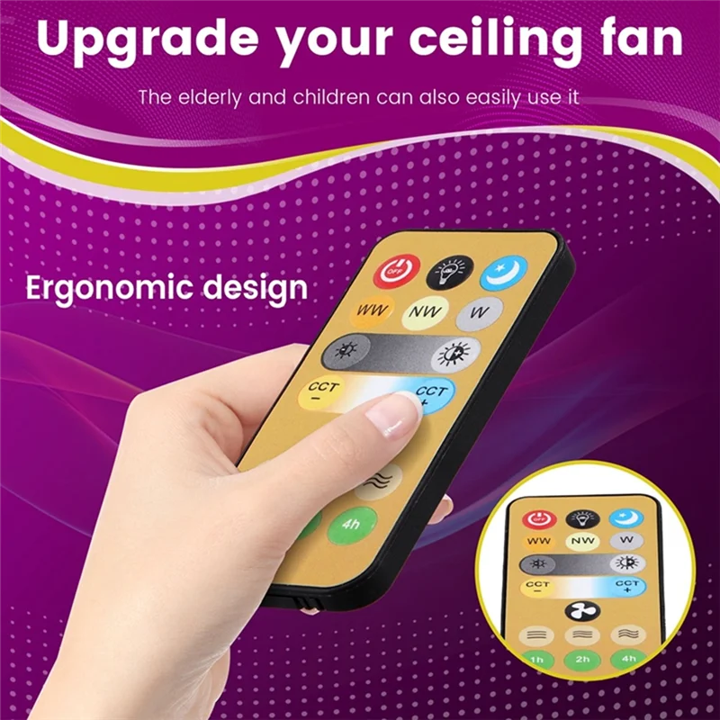 【Limited-Stock!】Wireless Switches 3-Speed Timing Remote Control For E27 Ceiling Fan Light 1-4H Timing Remote Control