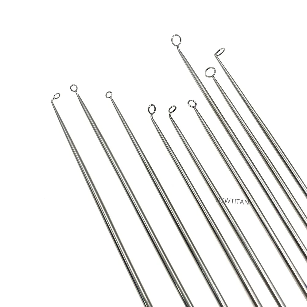 1 Uds. Cureta de microanillo con punta de anillo recta 45 ° 90 ° Instrumentos de microneurociugía Herramienta de neurociugía