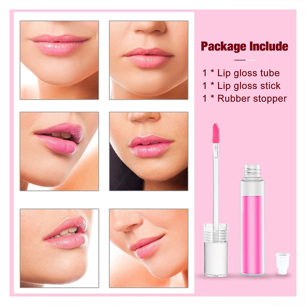 

6pcs Lip Gloss Container Clear Refillable Empty Tubes Lightweight Compact Size Travel Friendly Lip Balm Bottle Glossy Finish