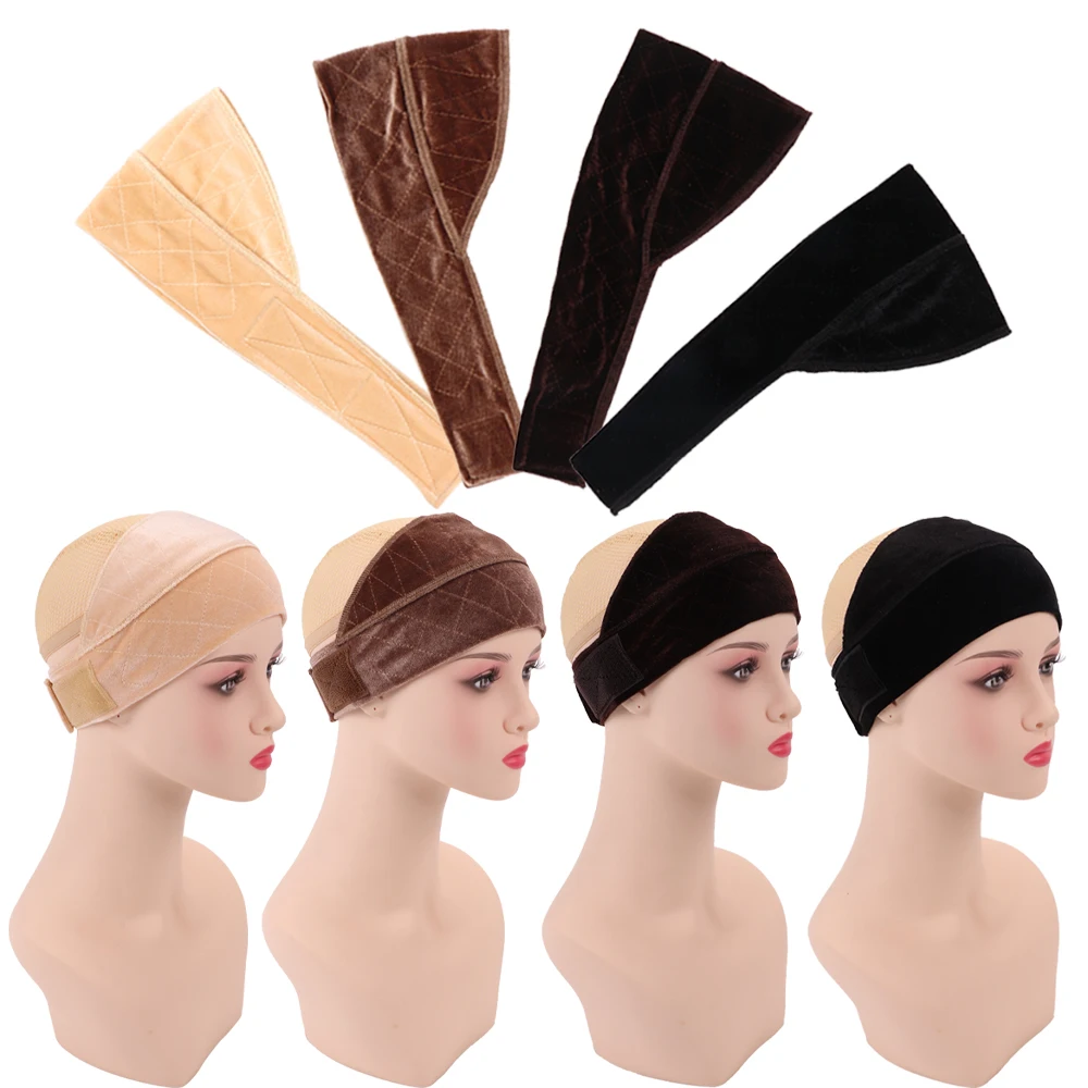 

Velvet Wig Grip Band, Wide Non-Slip Adjustable Headband With Hook & Loop For Lace Wigs, Glueless Secure Wig Holder & Hat Grip