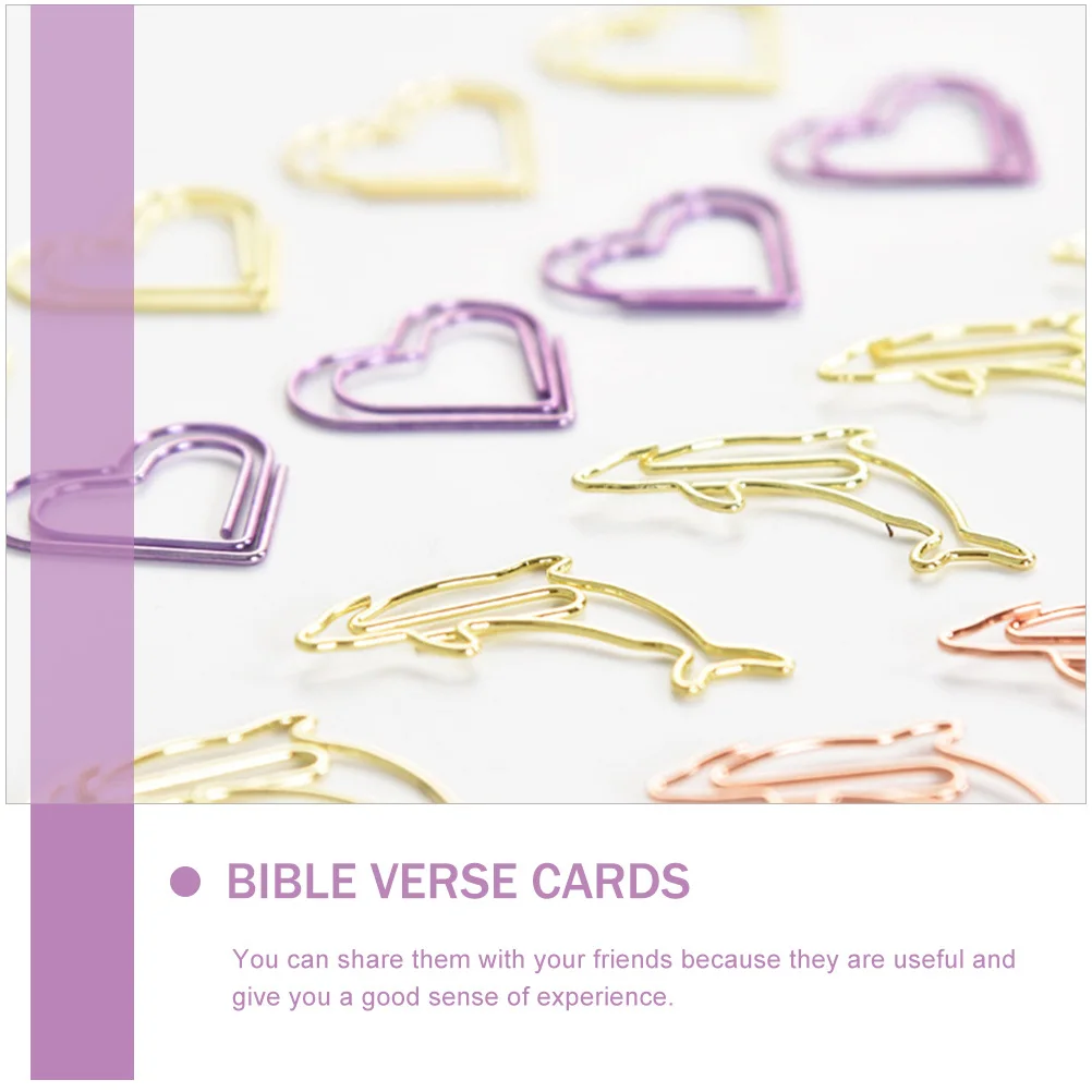 

18Pcs Creative Decorative Metal Paper Clips Shaped Cartoon Design Practical Office Clips Bible Verse Cards Decorative Paperclips