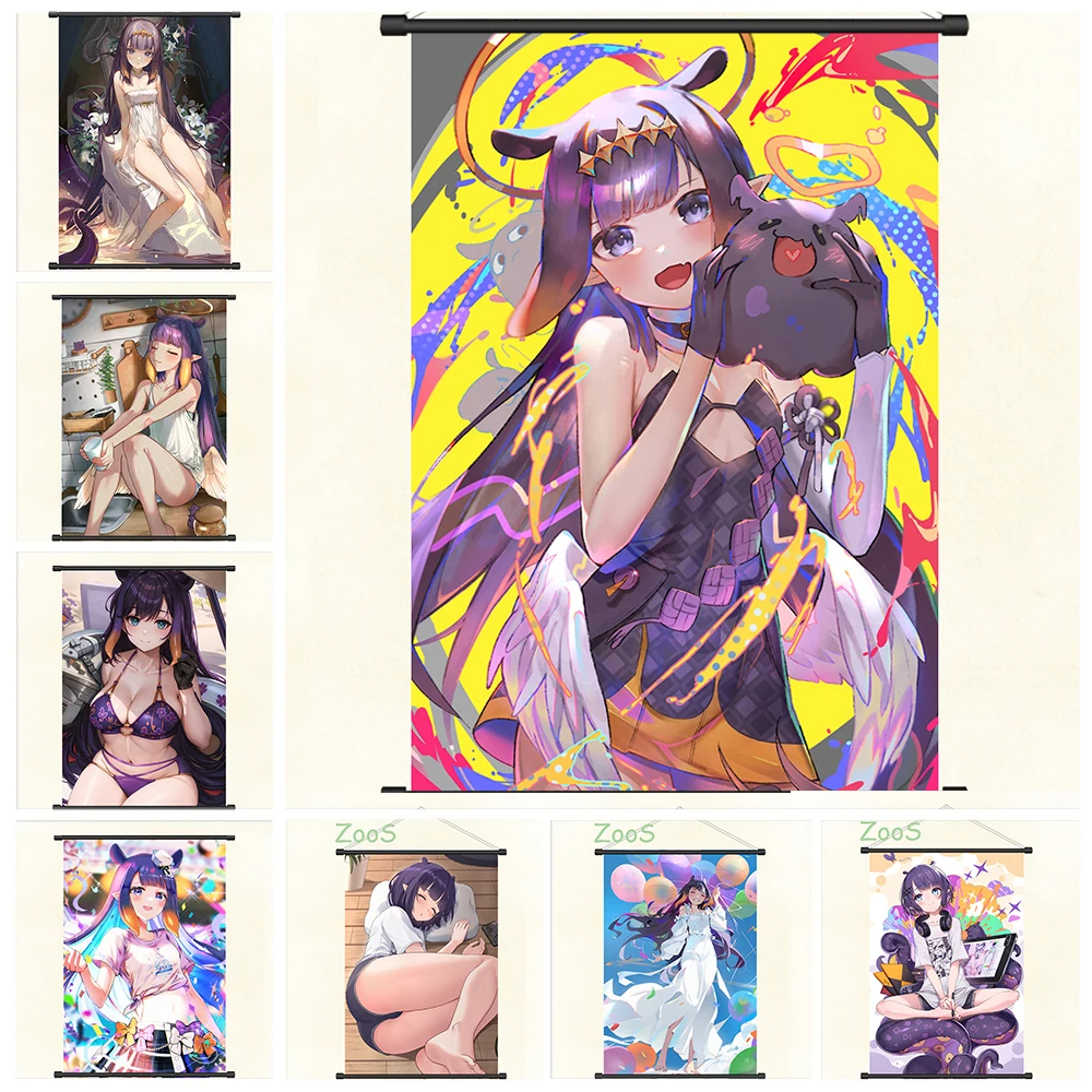 

Ninomae Ina’nis VTuber Decoration Picture Mural Anime Scroll Painting Cartoon Comics Poster Canvas Wallpaper Prints Gift