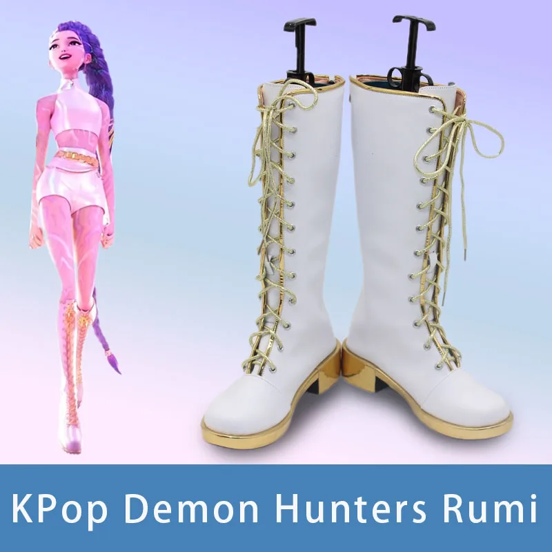 

Обувь для косплея аниме KPop Demon Hunters Rumi HUNTR/X Rumi Cos, обувь для Хэллоуина, вечеринки, комиксов, для взрослых, женщин и мужчин