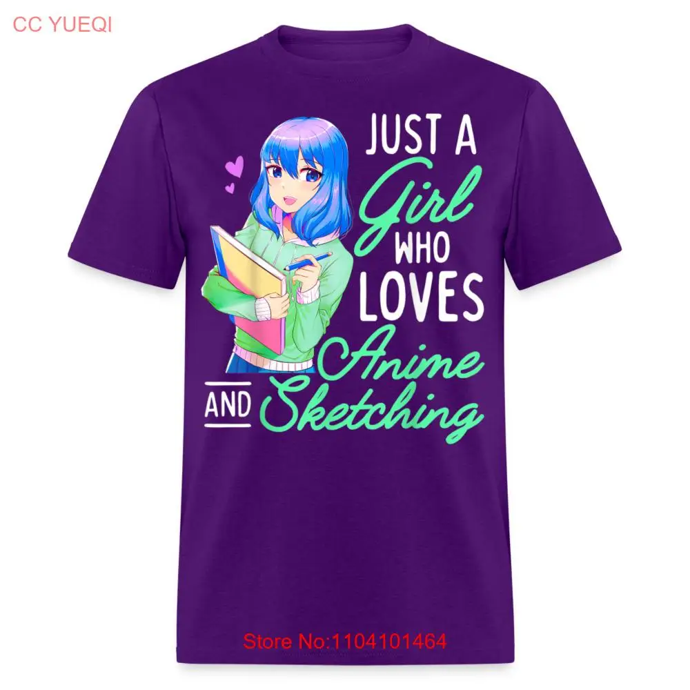 Cute Anime shirt Just a Girl Who Loves Anime and Sketching Drawing T-shirt S-6XL