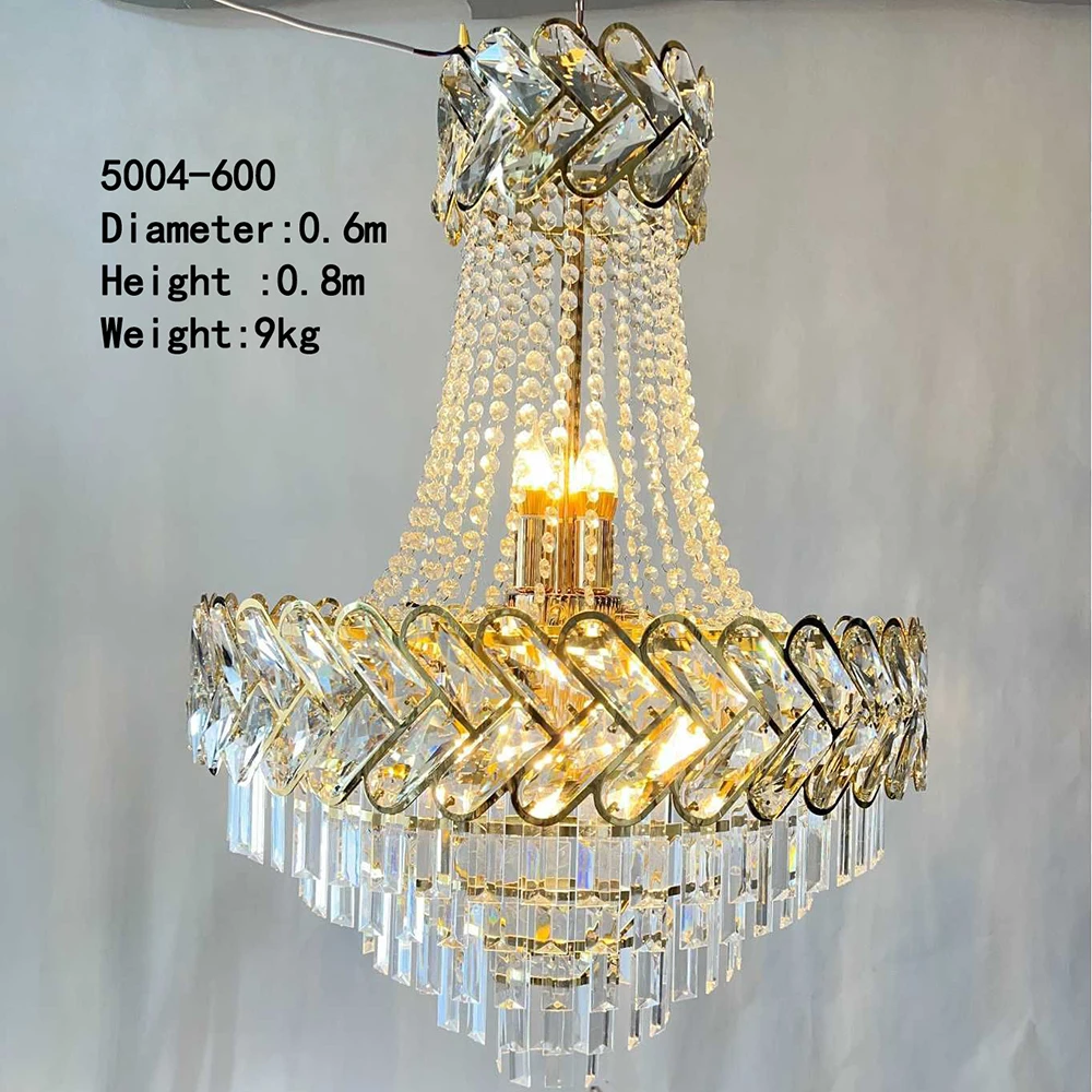 factory direct wholesale European gold for wedding hanging decorative k9 candle crystal chandelier light