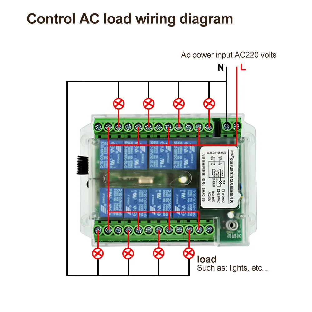 8 channel wireless rf remote control switch 12v /24v/36v/220VRemote Cont wireless remote motor control switch