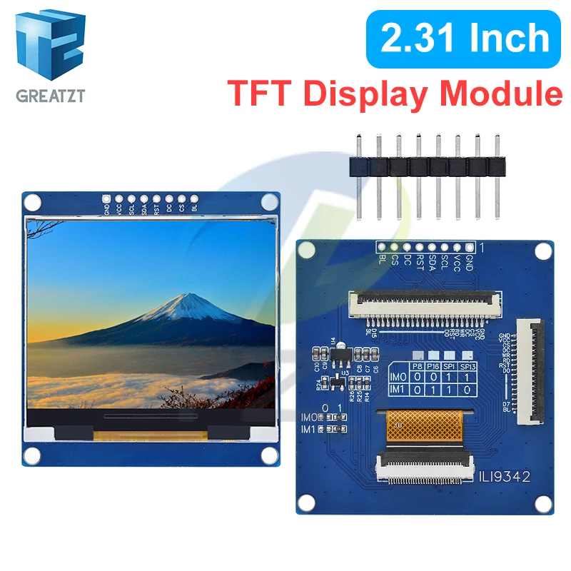 

2,31 дюймовый 8PIN SPI 262K цветной TFT ЖК-дисплей экран модуль ILI9342 контроллер 320*240 (RGB) для Arduino