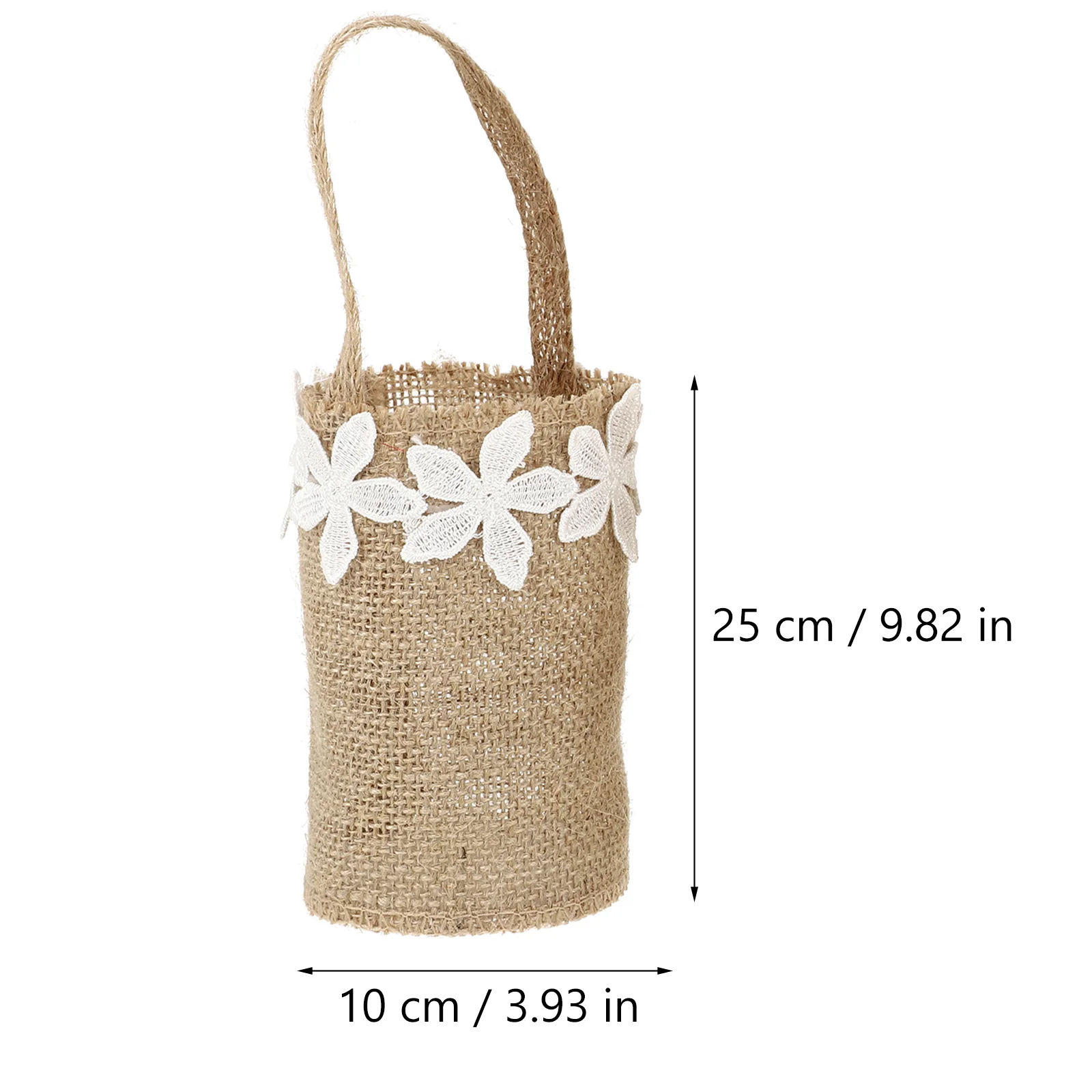 

3pcs Linen Baskets Small Woven Grace Floral Burlap Baby Storage Basket for Wedding Home Decor Gifts Handheld Fruits