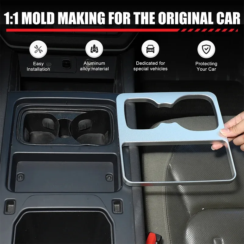 

For Land Rover Defender 90 110 130 2020-2021 Aluminum Alloy Car Front Water Cup Holder Panel Cover Trim Interior Car Accessories