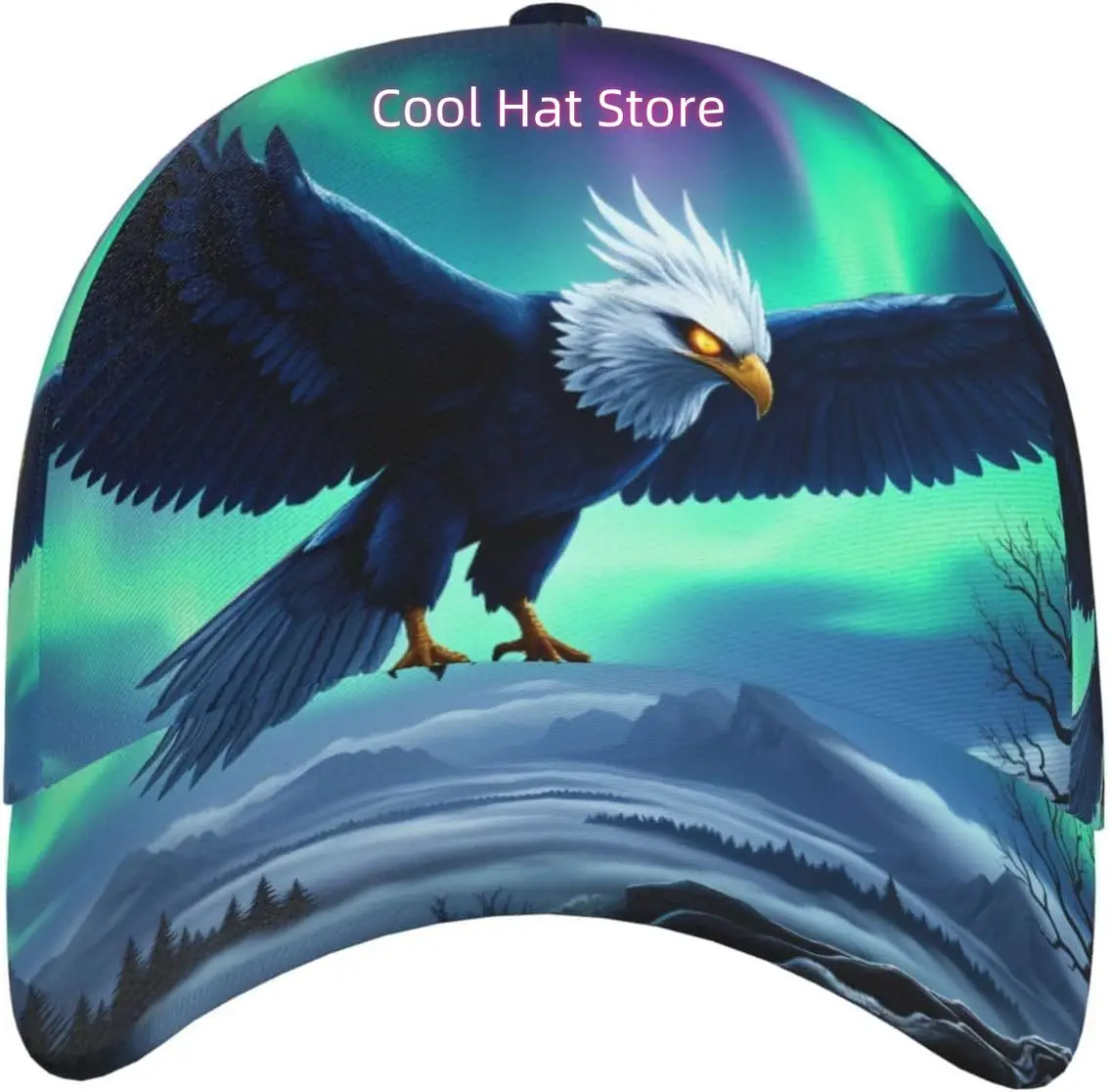 Eagle Soaring Night Sky Pattern Baseball Cap Adjustable Cotton Baseball Hat for Sports, Outdoor, Travel Gifts for Men