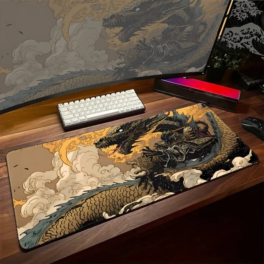 

Kawaii HD Dragon XXL Black Mouse Pad Large Gaming Computer PC Gamer Accessories Big Desk Mat Non-slip Office Mousepads